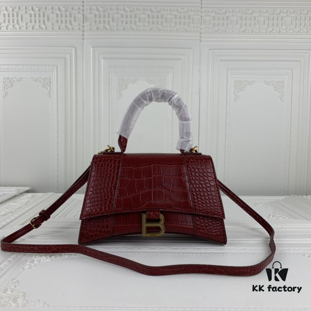 New Arrival☀Balencia Paris Home, This Season's Highlight: Crocodile-Textured Black Hourglass Bag