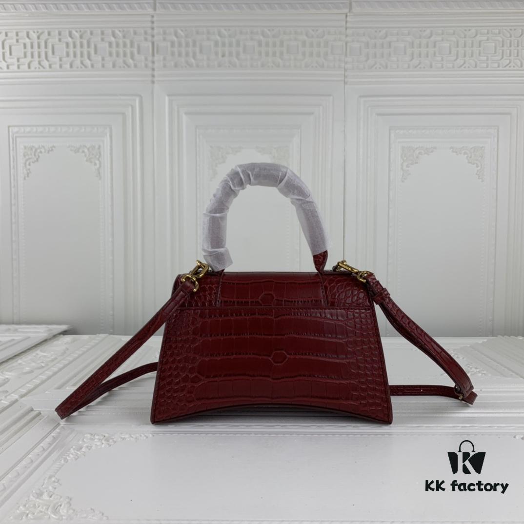New Arrival☀Balencia Paris Home, This Season's Highlight: Crocodile-Textured Black Hourglass Bag