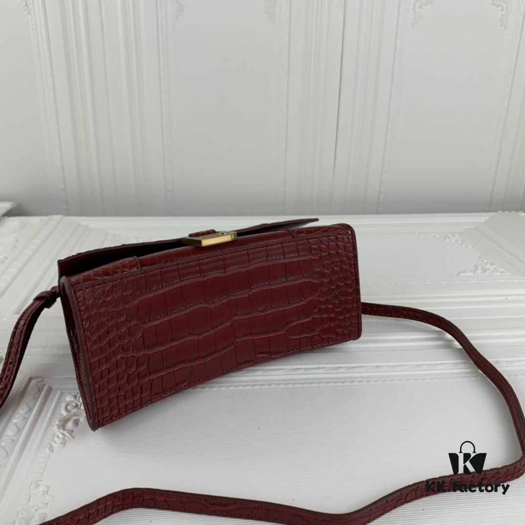 New Arrival☀Balencia Paris Home, This Season's Highlight: Crocodile-Textured Black Hourglass Bag