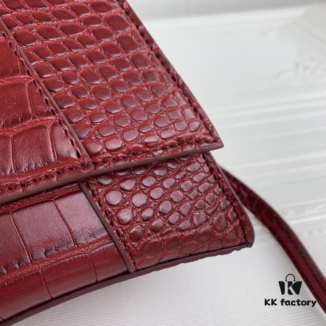 New Arrival☀Balencia Paris Home, This Season's Highlight: Crocodile-Textured Black Hourglass Bag