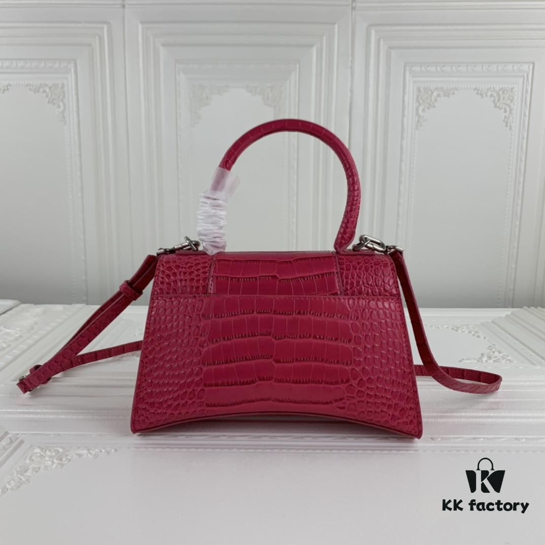 New Arrival☀Balencia Paris Home, This Season's Highlight Crocodile-Textured Black Hourglass Bag