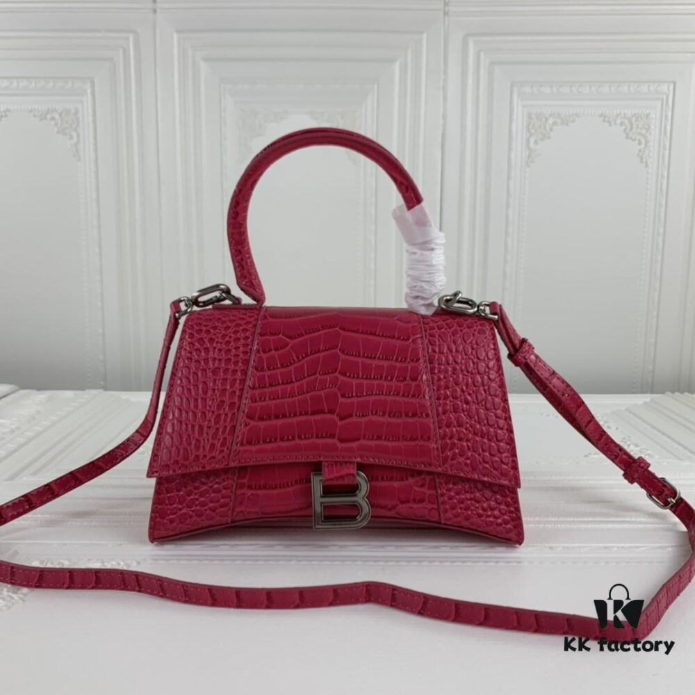 New Arrival☀Balencia Paris Home, This Season's Highlight Crocodile-Textured Black Hourglass Bag