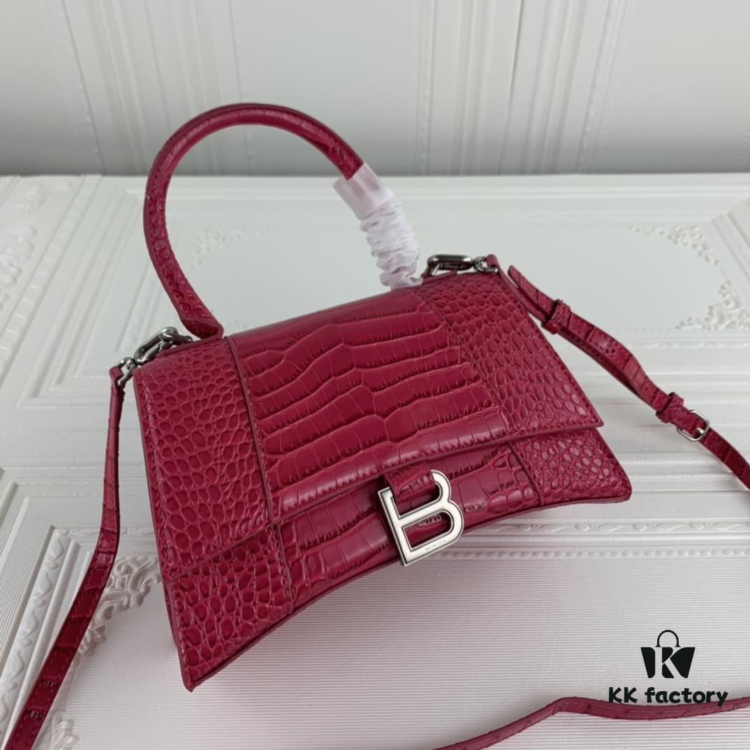 New Arrival☀Balencia Paris Home, This Season's Highlight Crocodile-Textured Black Hourglass Bag