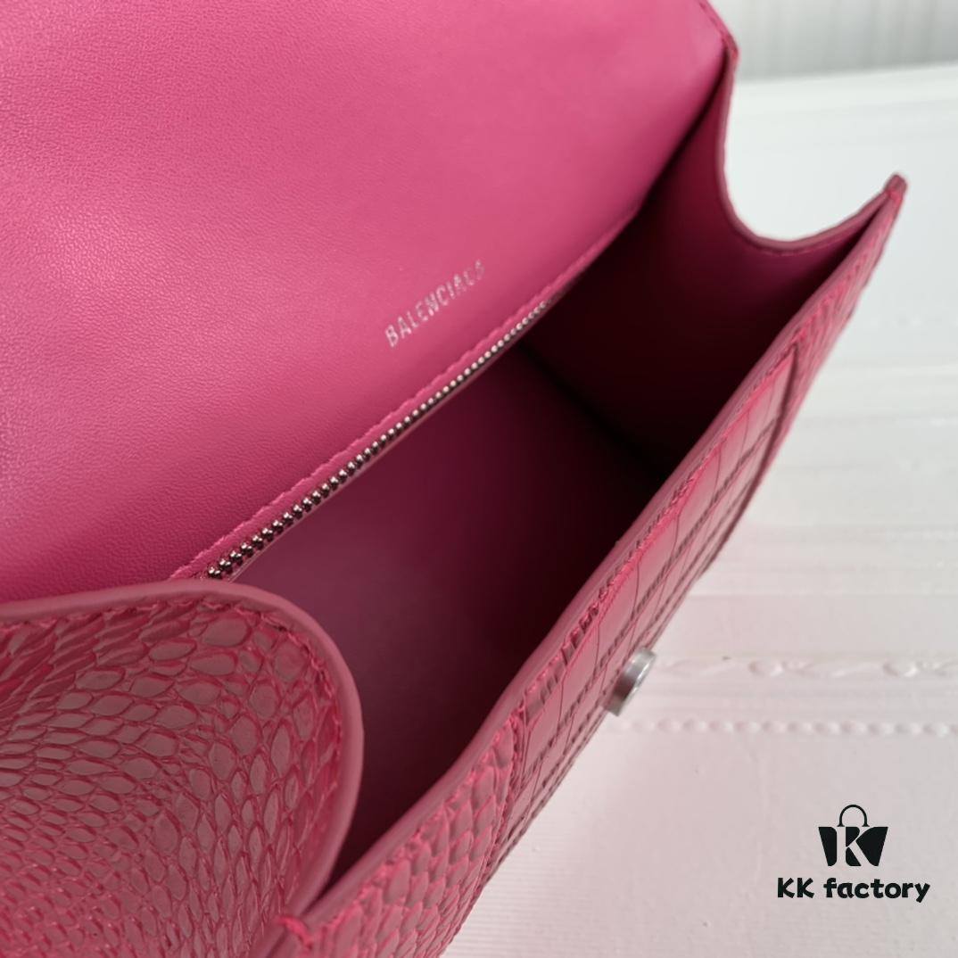 New Arrival☀Balencia Paris Home, This Season's Highlight Crocodile-Textured Black Hourglass Bag