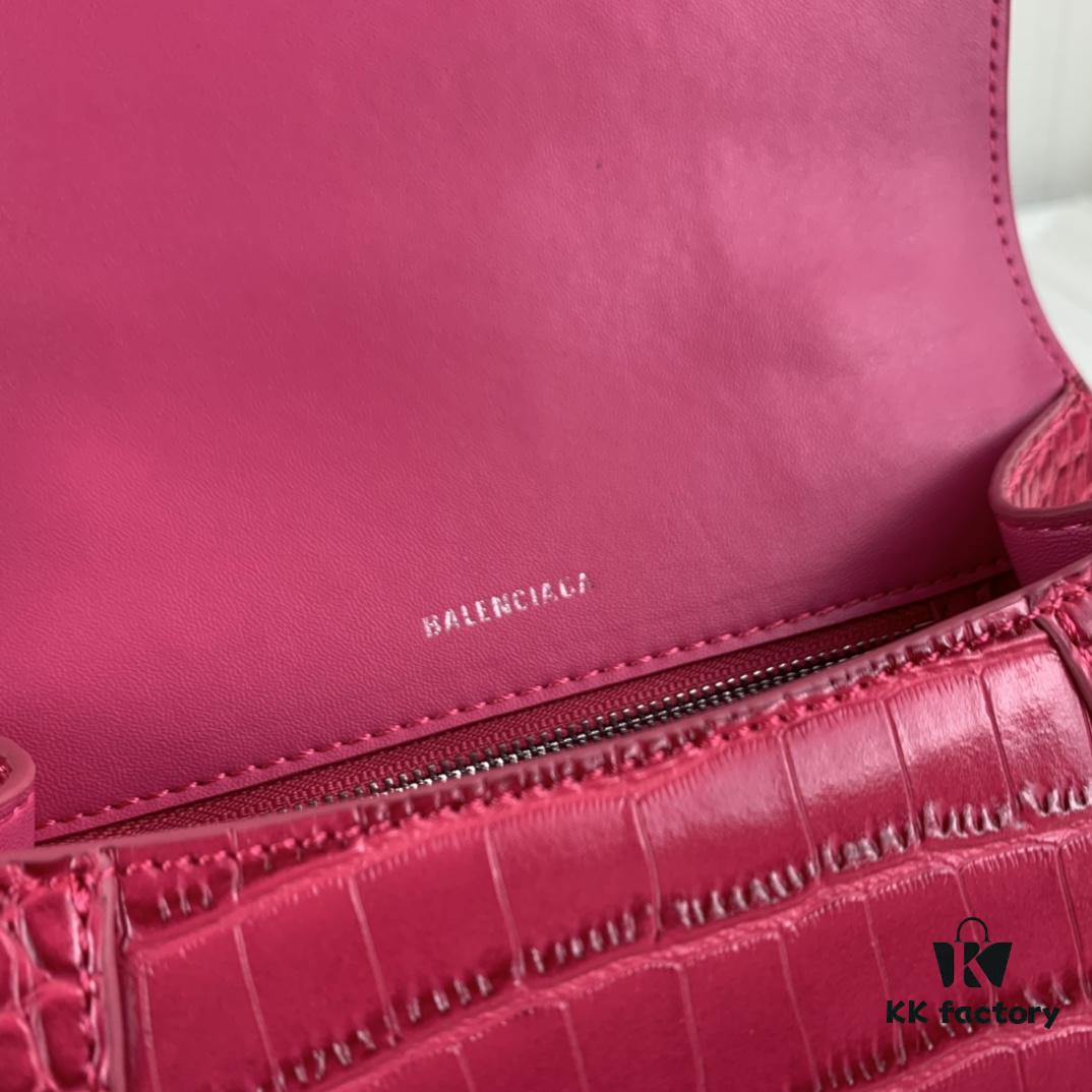 New Arrival☀Balencia Paris Home, This Season's Highlight Crocodile-Textured Black Hourglass Bag