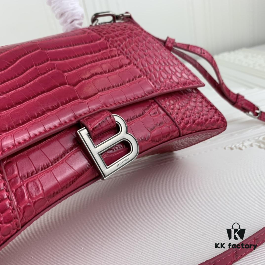 New Arrival☀Balencia Paris Home, This Season's Highlight Crocodile-Textured Black Hourglass Bag