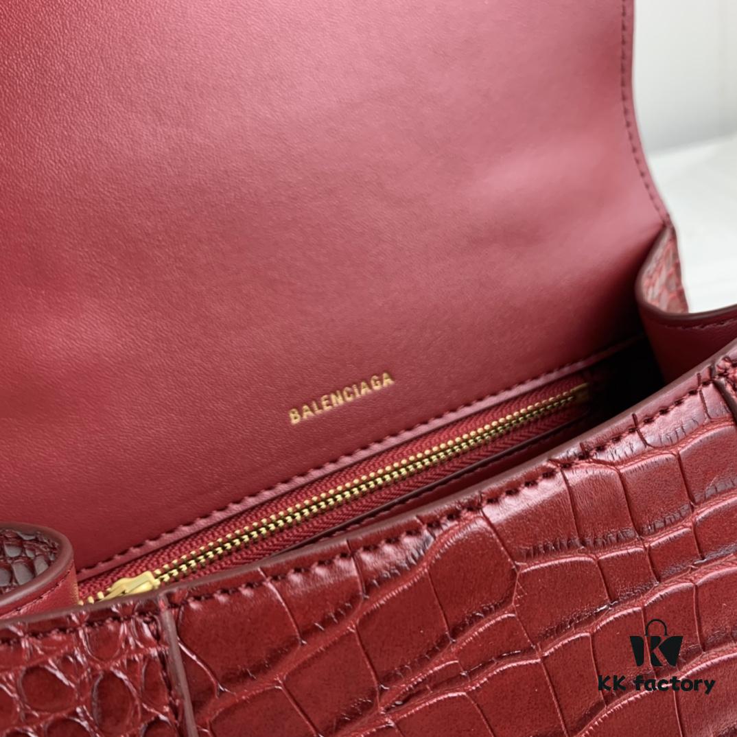 New Arrival☀Balencia Paris Home, This Season's Highlight: Crocodile-Textured Black Hourglass Bag