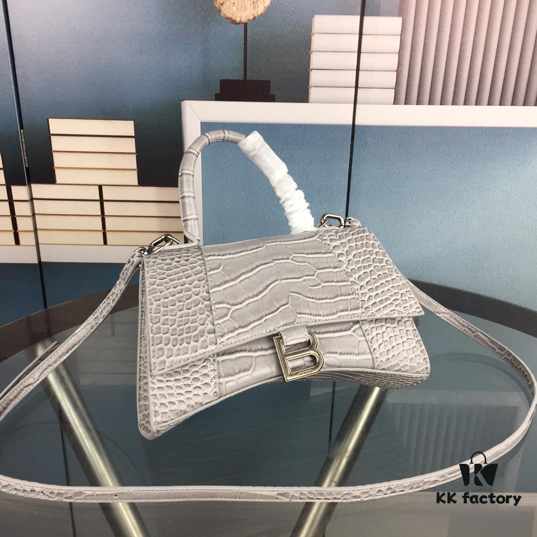 New Large and Small 235 Balencia Paris House, This Season's Highlight Crocodile Texture Hourglass Bag