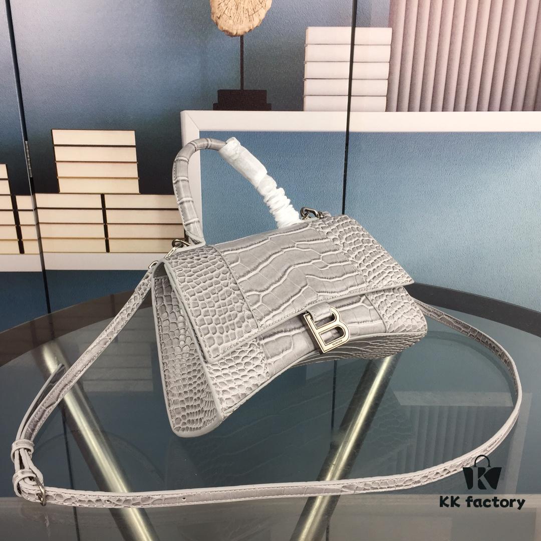 New Large and Small 235 Balencia Paris House, This Season's Highlight Crocodile Texture Hourglass Bag