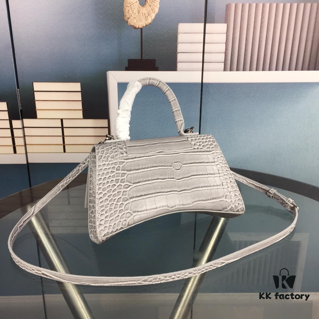 New Large and Small 235 Balencia Paris House, This Season's Highlight Crocodile Texture Hourglass Bag