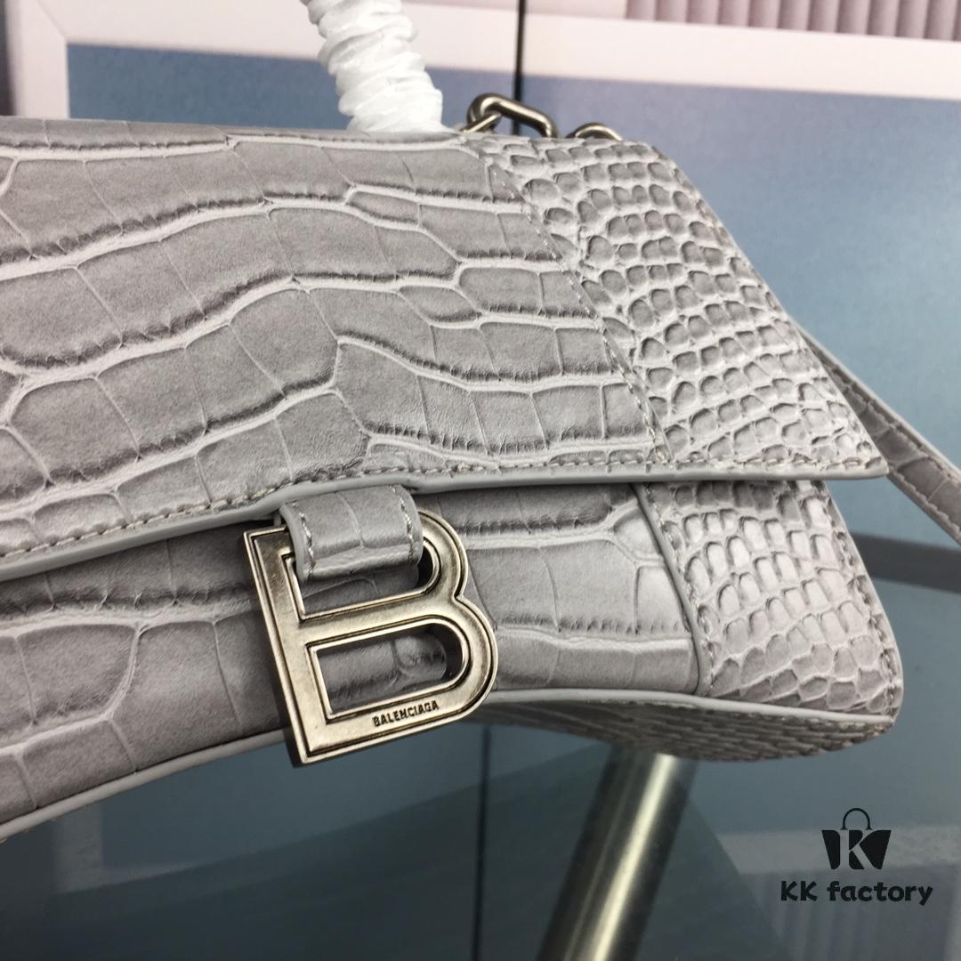 New Large and Small 235 Balencia Paris House, This Season's Highlight Crocodile Texture Hourglass Bag