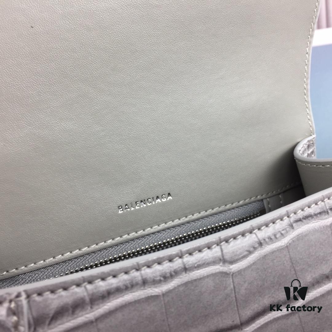 New Large and Small 235 Balencia Paris House, This Season's Highlight Crocodile Texture Hourglass Bag