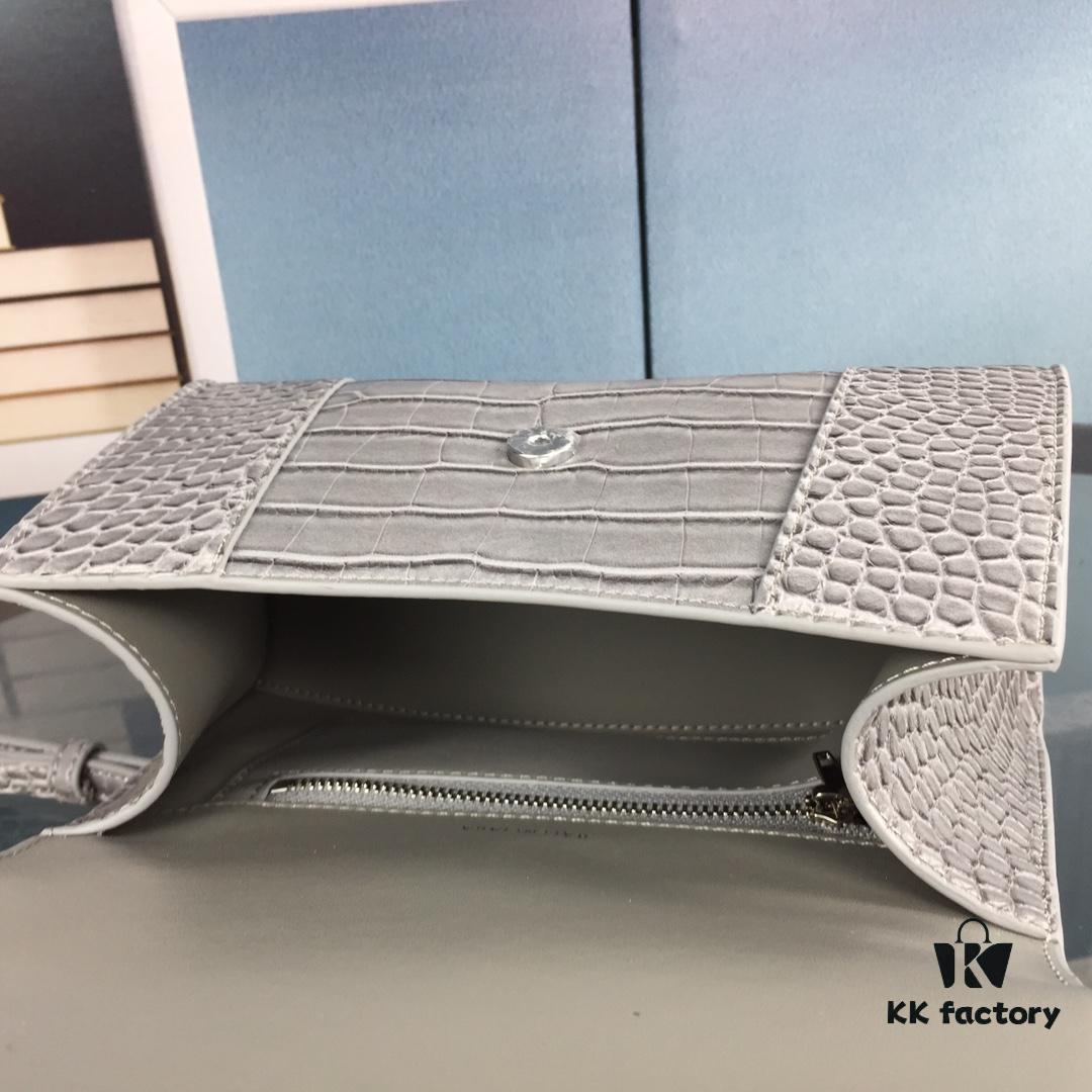 New Large and Small 235 Balencia Paris House, This Season's Highlight Crocodile Texture Hourglass Bag