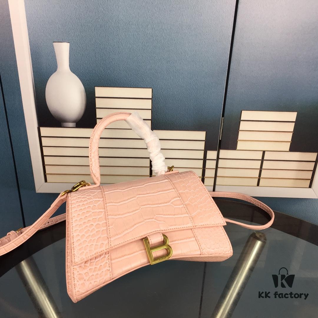 New Large and Small Size 235 Balencia Paris House This Season's Heavyweight Crocodile Texture Hourglass Bag