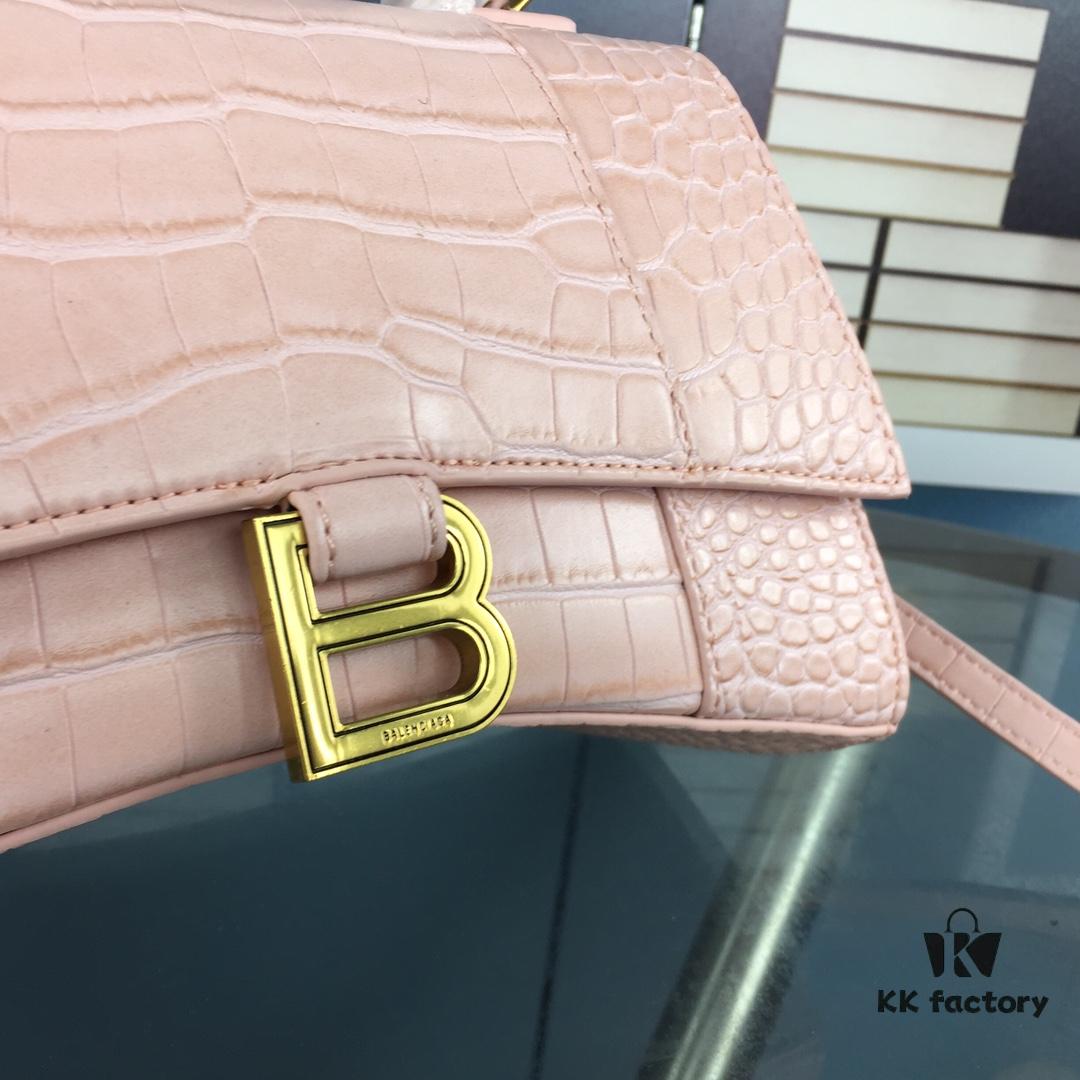 New Large and Small Size 235 Balencia Paris House This Season's Heavyweight Crocodile Texture Hourglass Bag