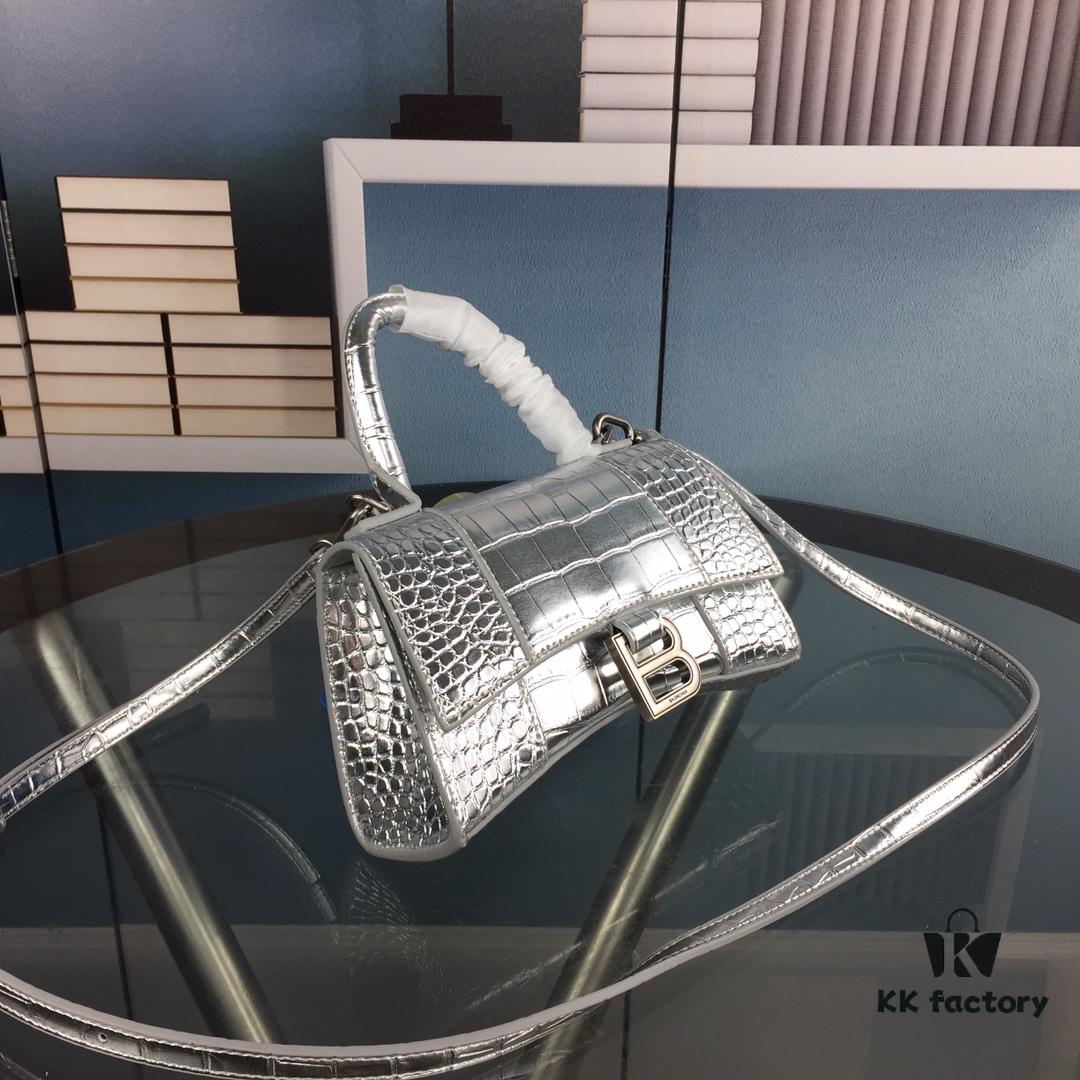 New Large/Small 235 Balencia Paris House, This Season's Highlight Crocodile Texture Hourglass Bag