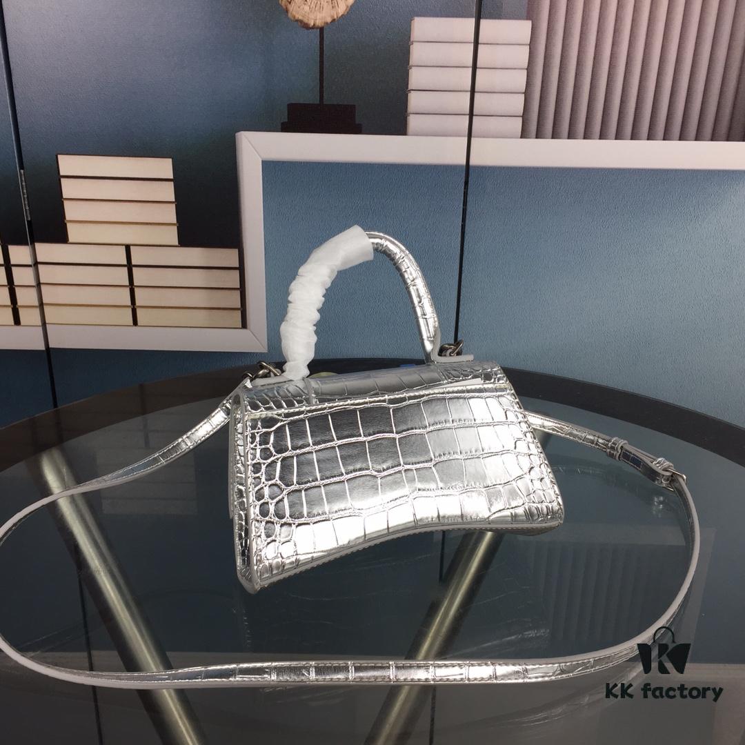 New Large/Small 235 Balencia Paris House, This Season's Highlight Crocodile Texture Hourglass Bag