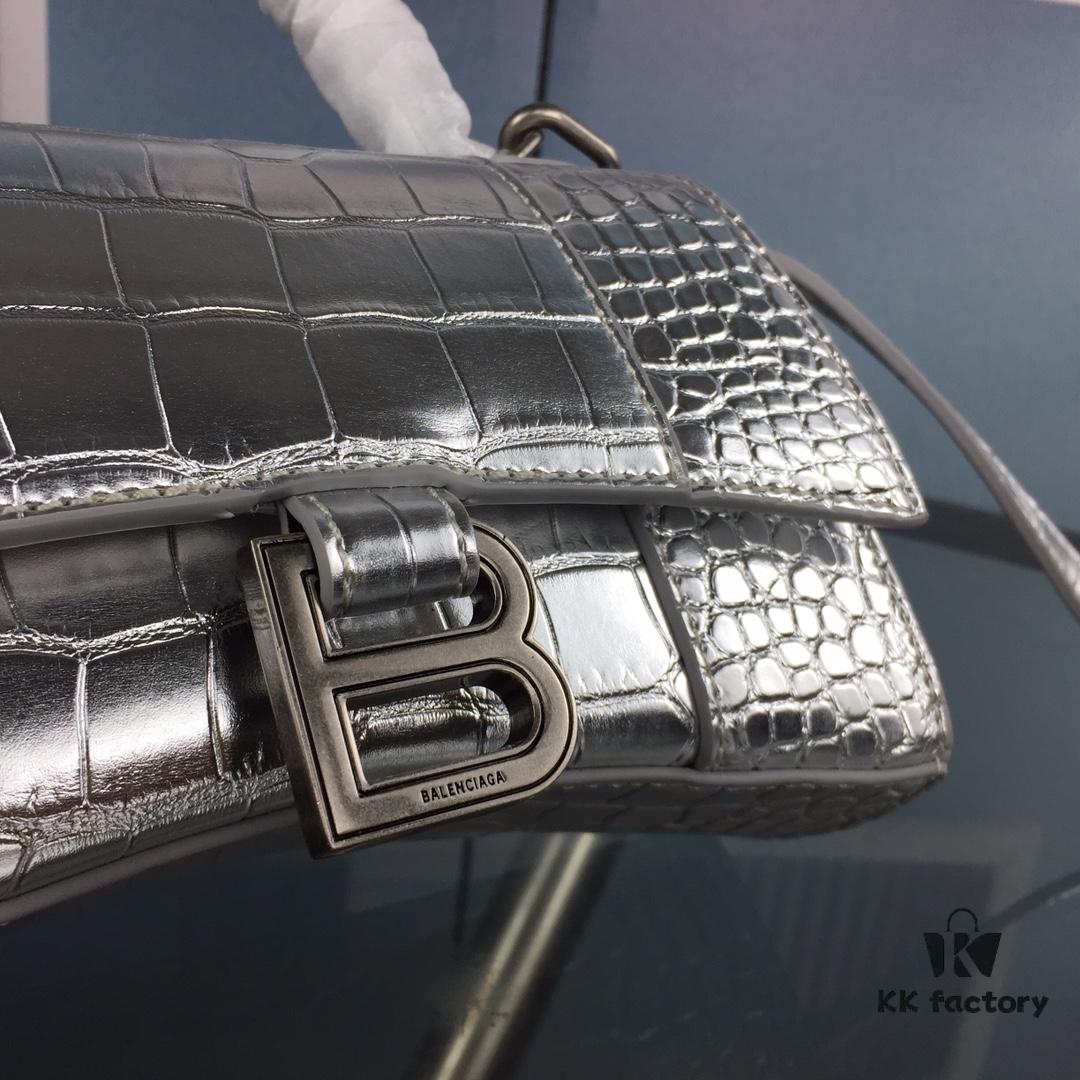 New Large/Small 235 Balencia Paris House, This Season's Highlight Crocodile Texture Hourglass Bag