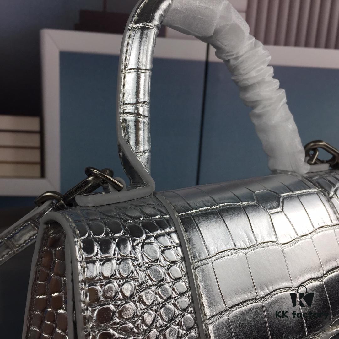 New Large/Small 235 Balencia Paris House, This Season's Highlight Crocodile Texture Hourglass Bag