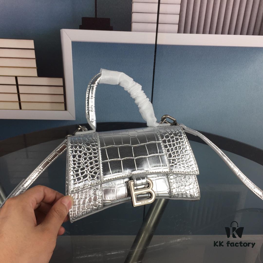 New Large/Small 235 Balencia Paris House, This Season's Highlight Crocodile Texture Hourglass Bag
