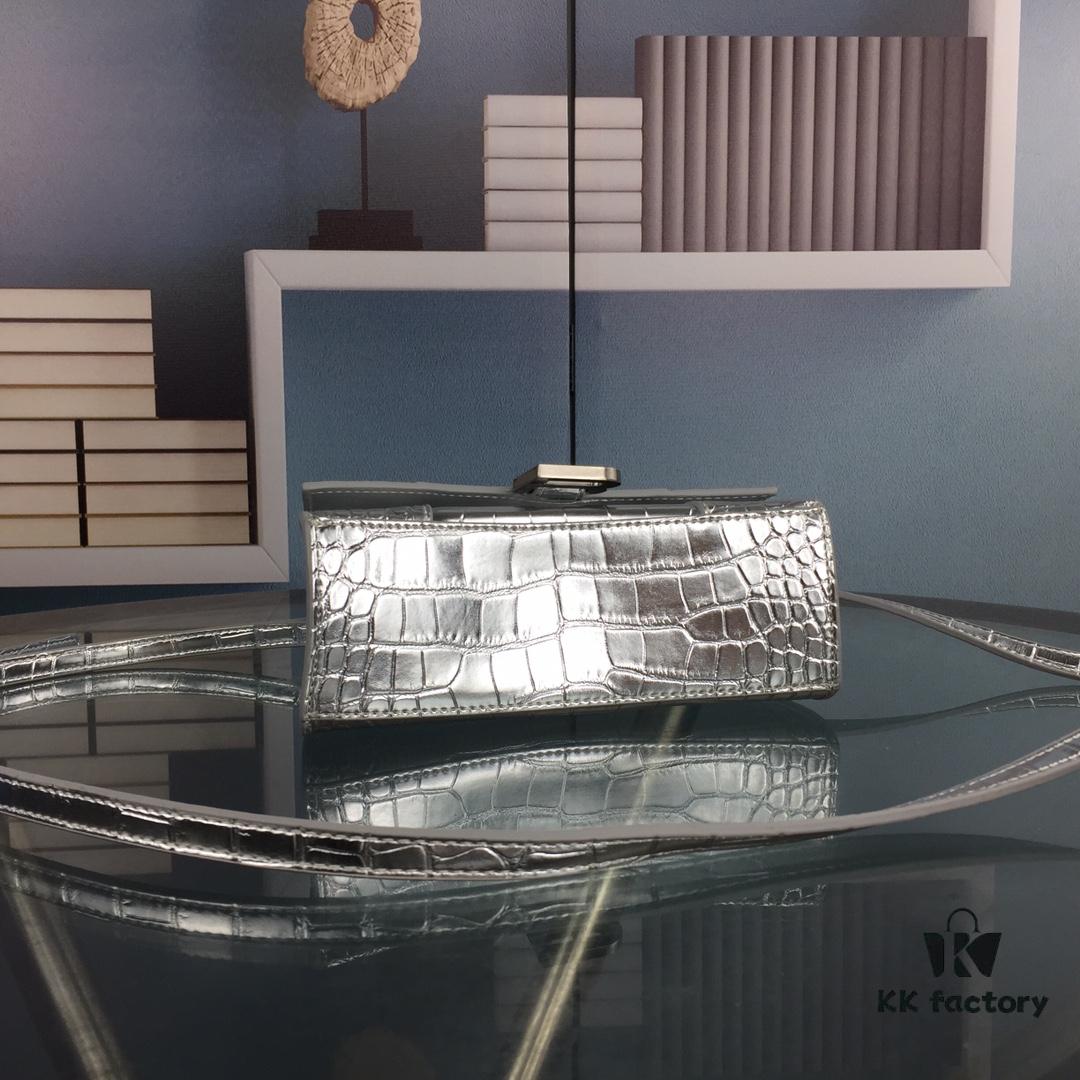 New Large/Small 235 Balencia Paris House, This Season's Highlight Crocodile Texture Hourglass Bag