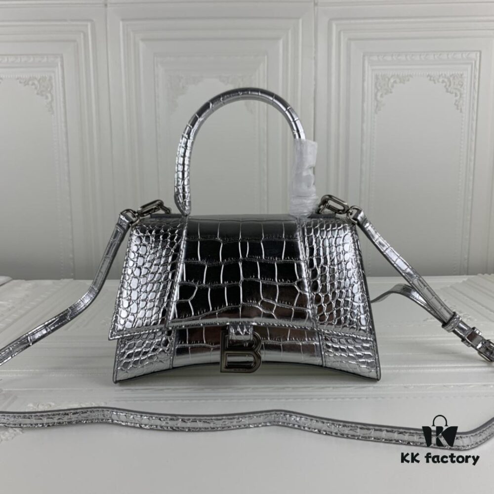 New Large and Small 235 Balencia Paris House, This Season's Heavyweight Crocodile Texture Hourglass Bag
