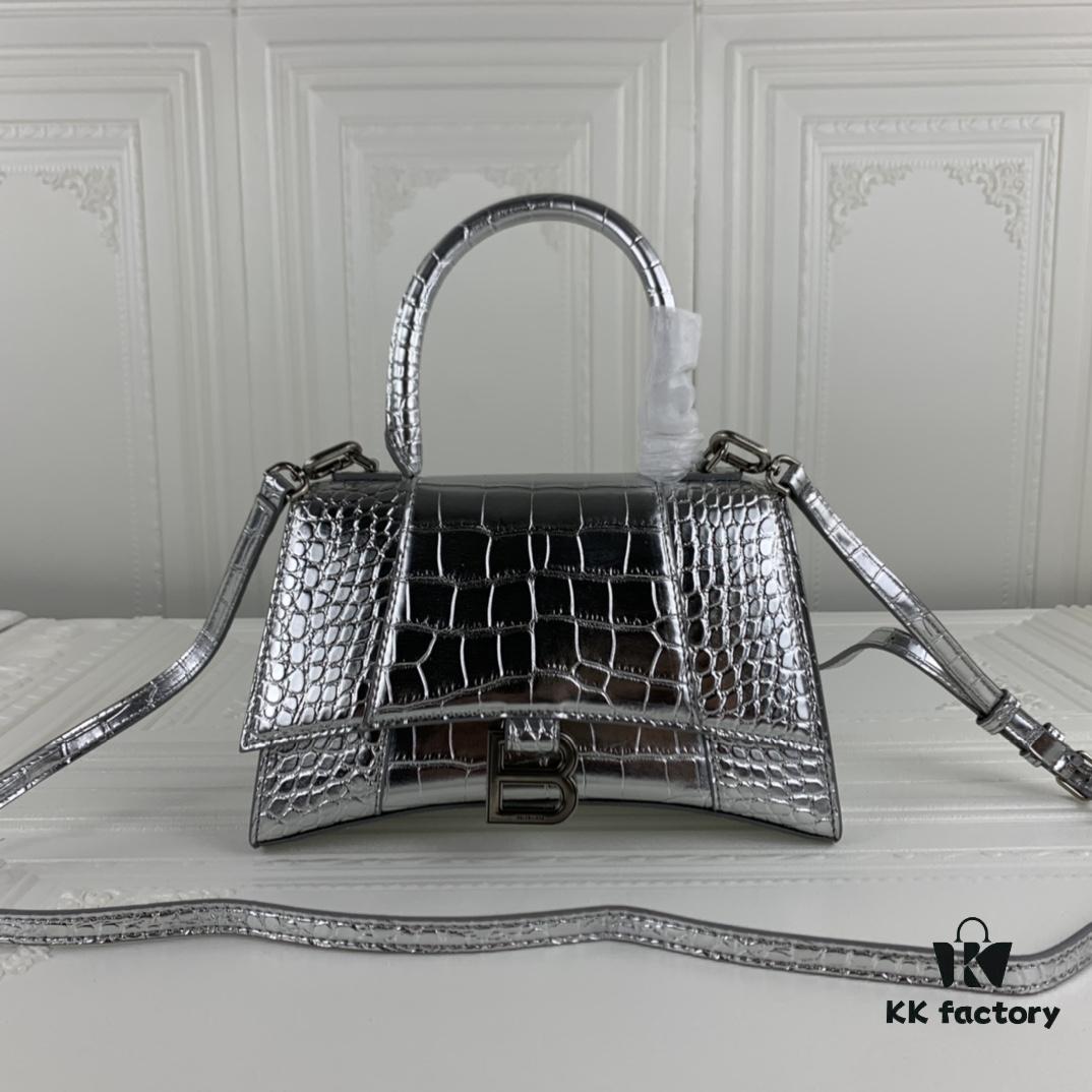 New Large and Small 235 Balencia Paris House, This Season's Heavyweight Crocodile Texture Hourglass Bag
