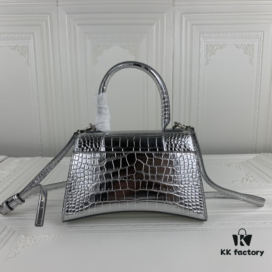 New Large and Small 235 Balencia Paris House, This Season's Heavyweight Crocodile Texture Hourglass Bag