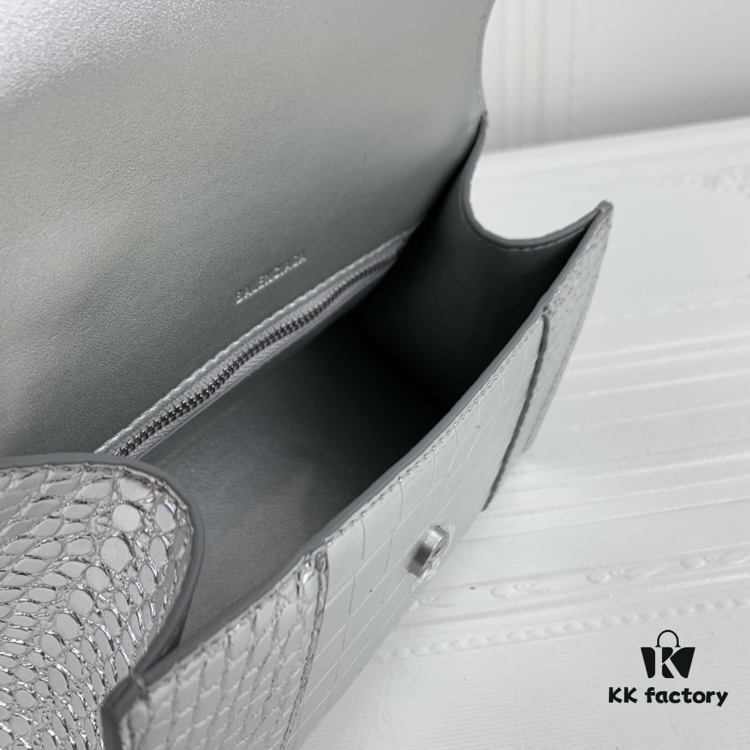 New Large and Small 235 Balencia Paris House, This Season's Heavyweight Crocodile Texture Hourglass Bag