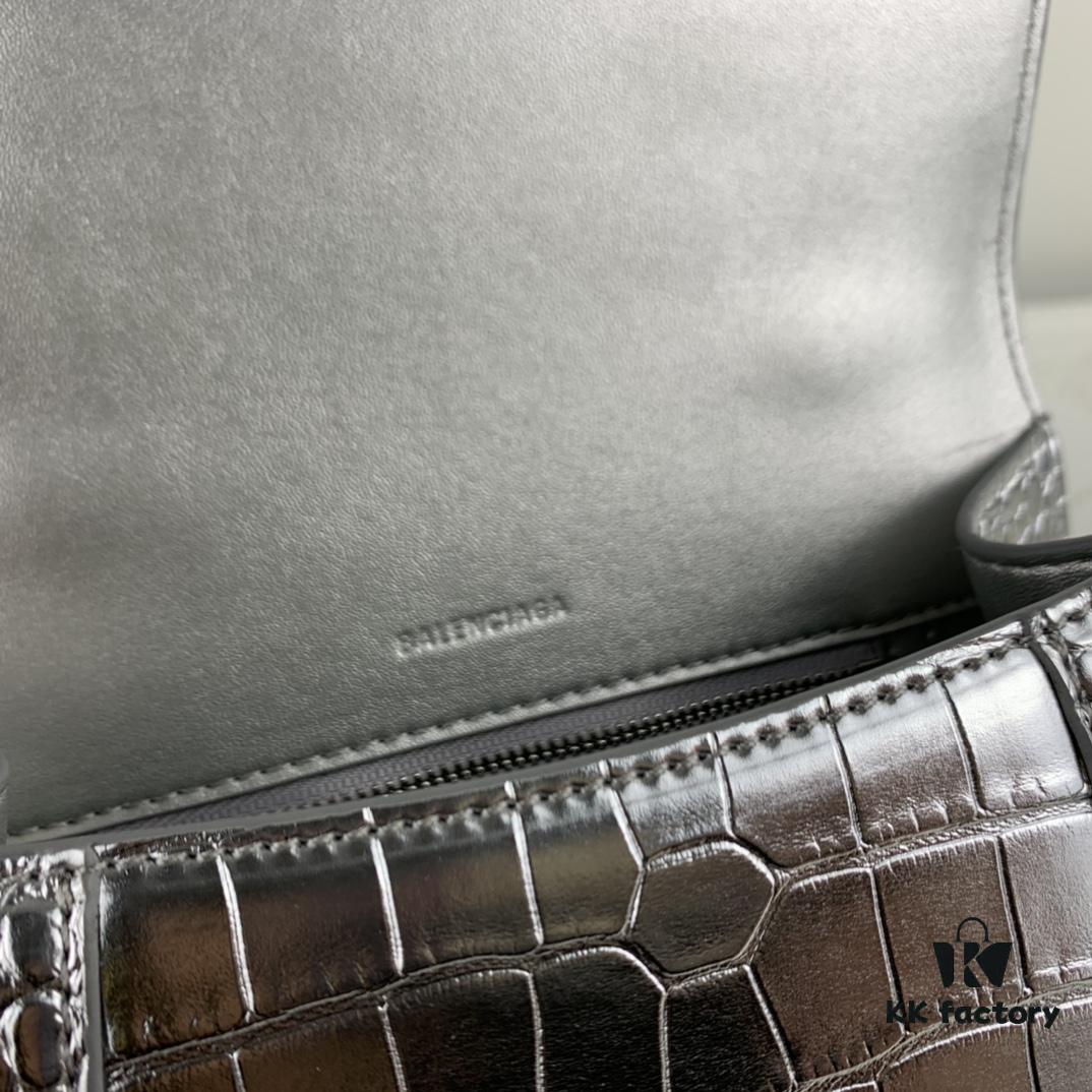 New Large and Small 235 Balencia Paris House, This Season's Heavyweight Crocodile Texture Hourglass Bag