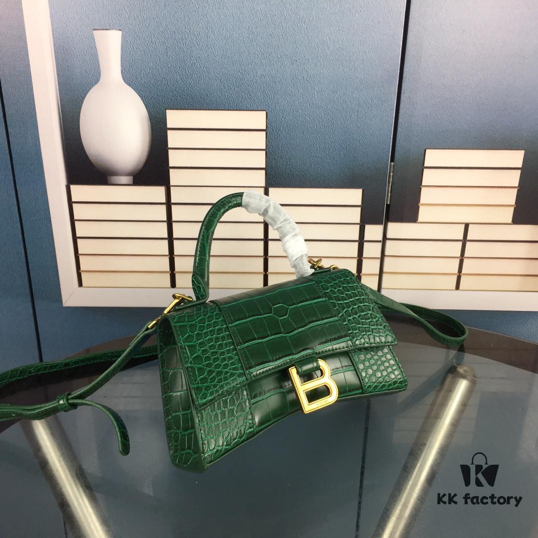 New Large and Small Size 235 Balencia Paris, This Season's Highlight Crocodile Texture Hourglass Bag