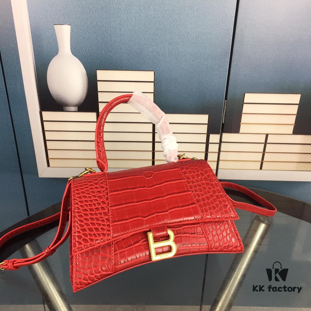 New Large/Small 235 Balencia Paris House, This Season's Highlight Crocodile Texture Hourglass Bag