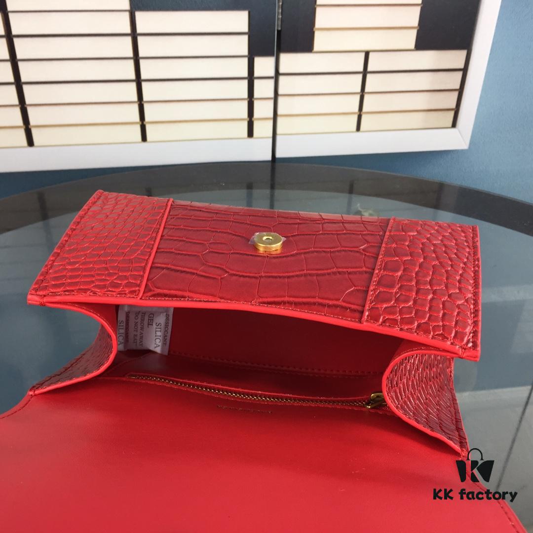 New Large/Small 235 Balencia Paris House, This Season's Highlight Crocodile Texture Hourglass Bag