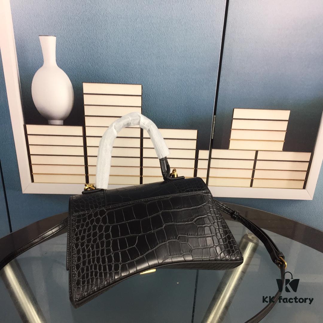 New Arrival Large and Small Size 235 Balencia Paris, This Season's Highlight Crocodile Texture Hourglass Bag