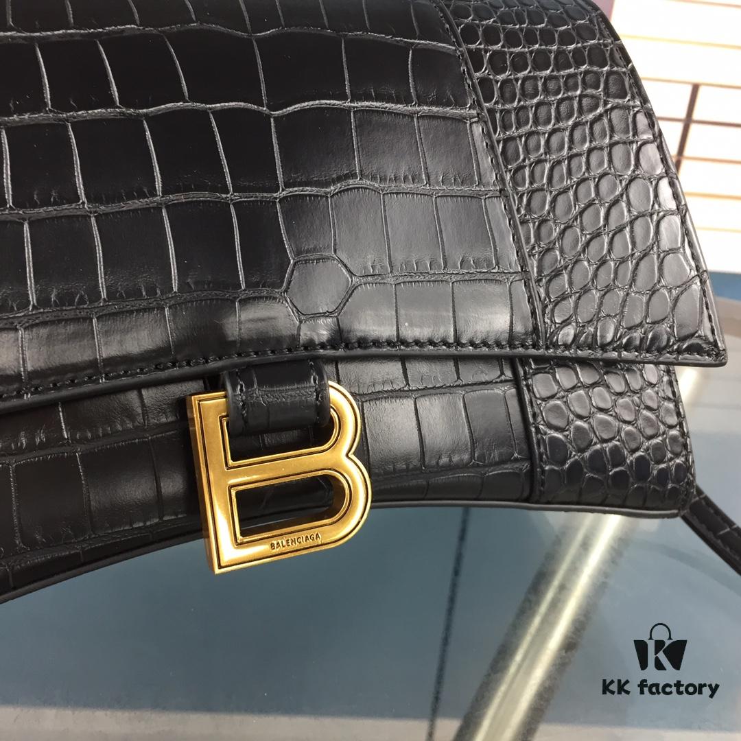 New Arrival Large and Small Size 235 Balencia Paris, This Season's Highlight Crocodile Texture Hourglass Bag