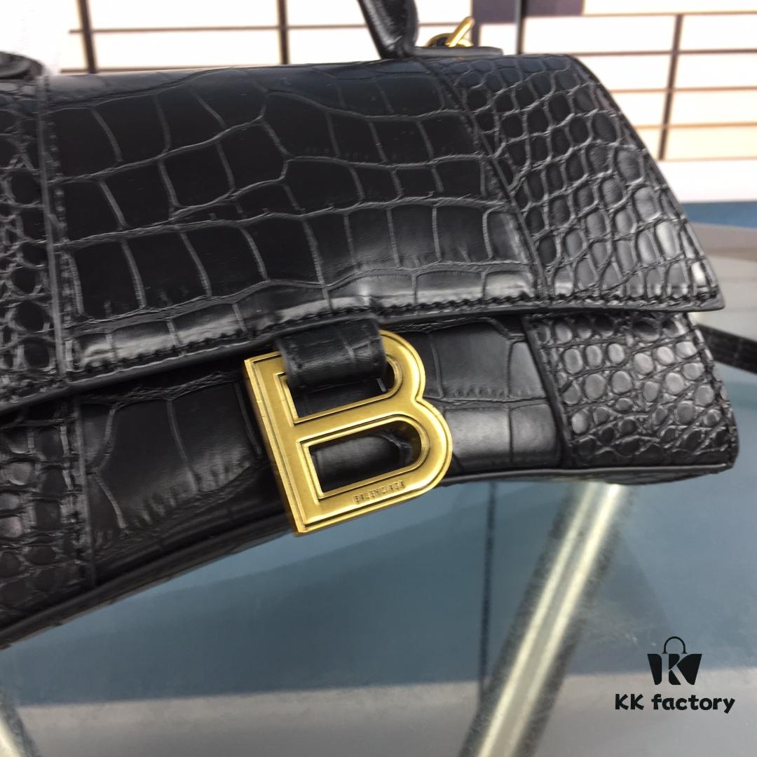New Large/Small 235 Balencia Paris House, This Season's Highlight: Crocodile Texture Hourglass Bag