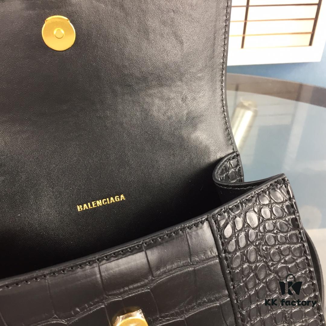 New Large/Small 235 Balencia Paris House, This Season's Highlight: Crocodile Texture Hourglass Bag