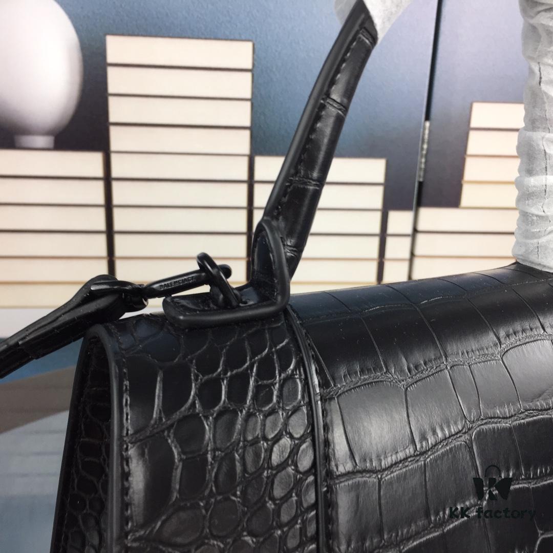 New Large and Small 235 Balencia Paris House This Season's Heavyweight Crocodile Texture Hourglass Bag