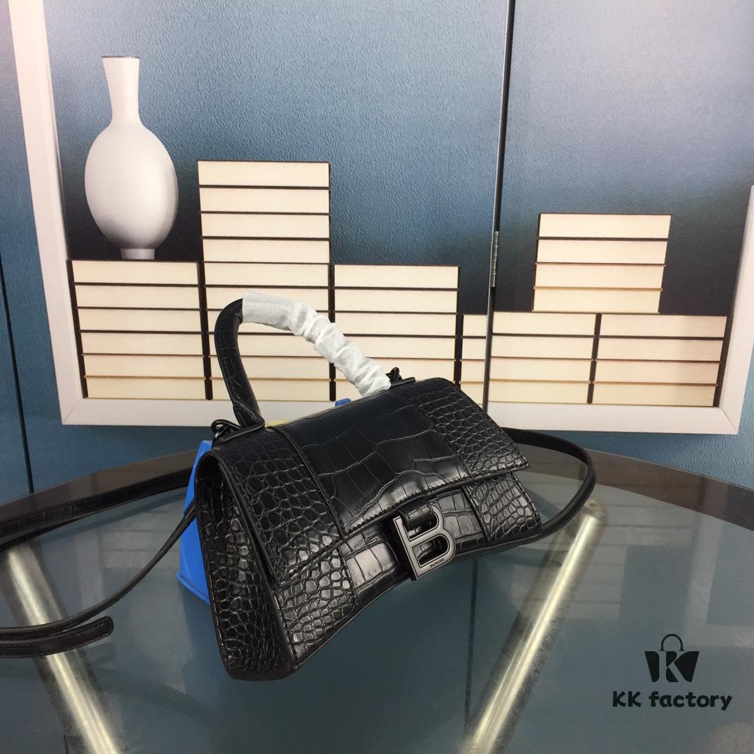 New Large/Small Size 235 Balencia Paris, This Season's Highlight Crocodile Texture Hourglass Bag