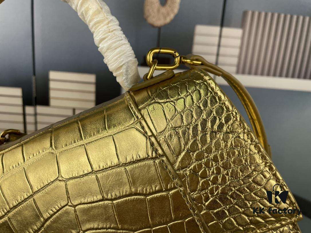 New Arrival☀Balencia Paris Home, This Season's Highlight [Crocodile Black] Hourglass Bag