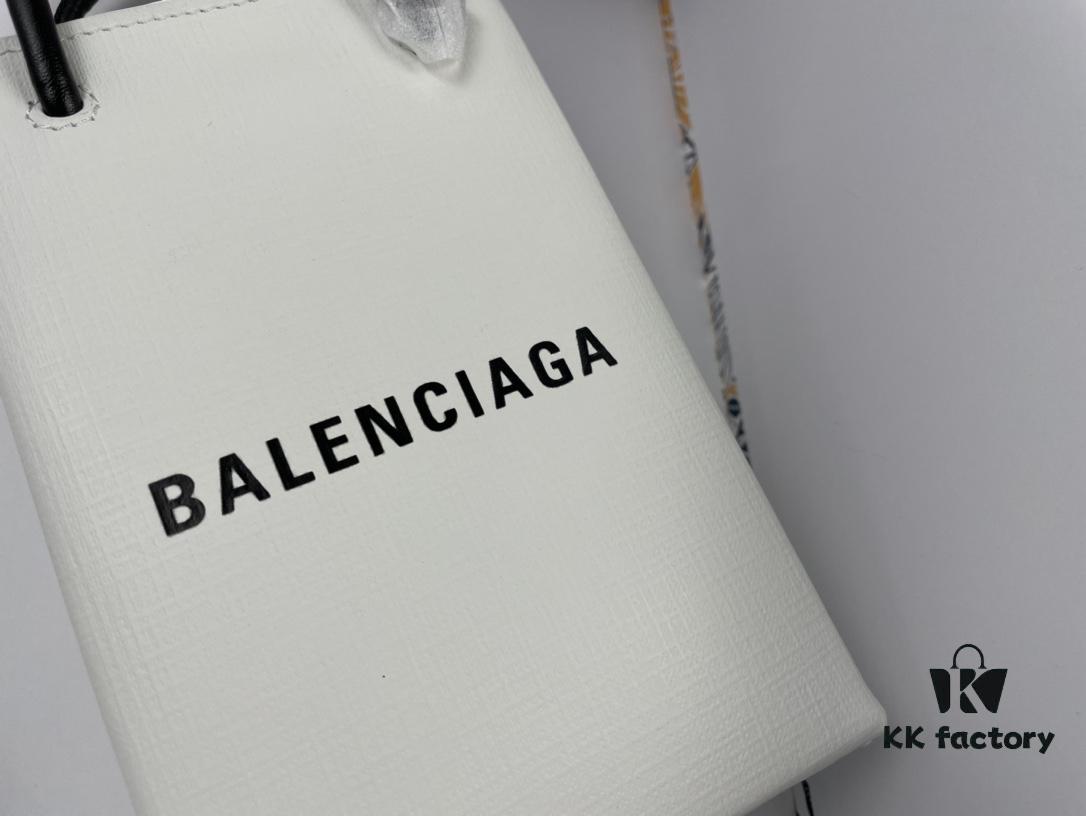 Upgraded Version (with Serial Number) 🔥 Balenciaga Parisiennes Cross-Grain Leather Phone Bag
