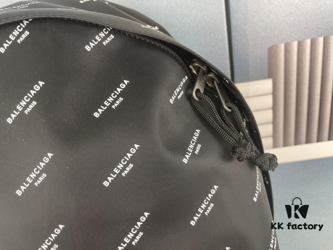 New Arrival BALENCIAGA Paris Fashion Backpack, High-Quality Screen-Printed Cotton Canvas Bag with Zippered Front Compartment