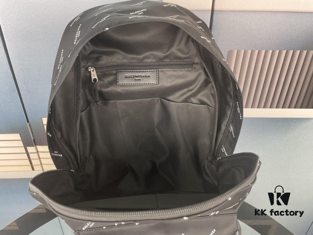 New Arrival BALENCIAGA Paris Fashion Backpack, High-Quality Screen-Printed Cotton Canvas Bag with Zippered Front Compartment