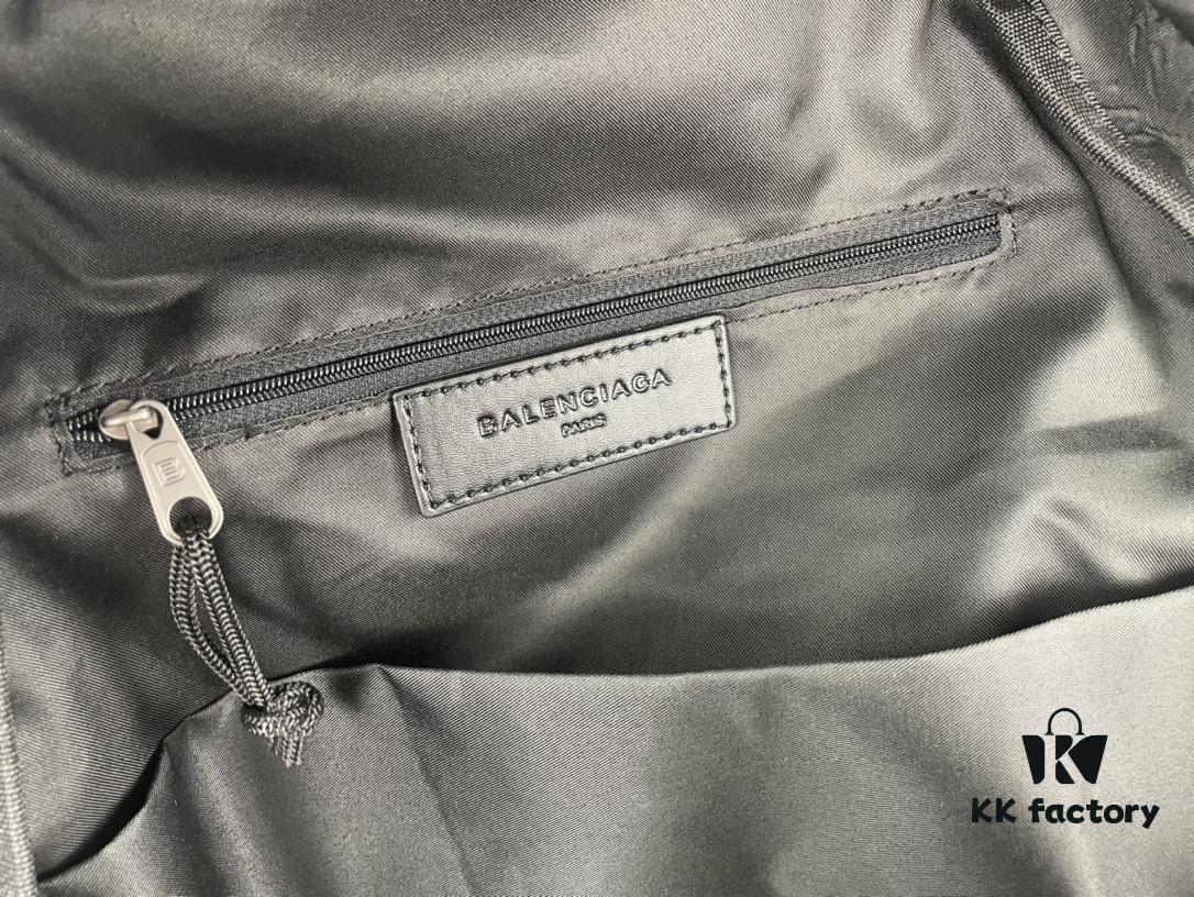 New Arrival BALENCIAGA Paris Fashion Backpack, High-Quality Screen-Printed Cotton Canvas Bag with Zippered Front Compartment