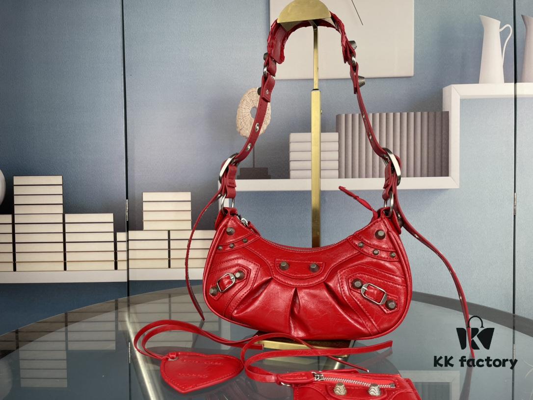 New Color [Small] Balenciaga Latest Le Cagole Half-Moon Crossbody Bag