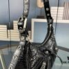 Mini Crocodile Texture - Balenciaga Le Cagole Half-Moon Crossbody Bag