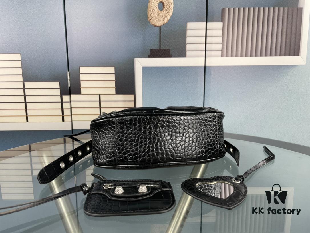 Mini Crocodile Texture - Balenciaga Le Cagole Half-Moon Crossbody Bag