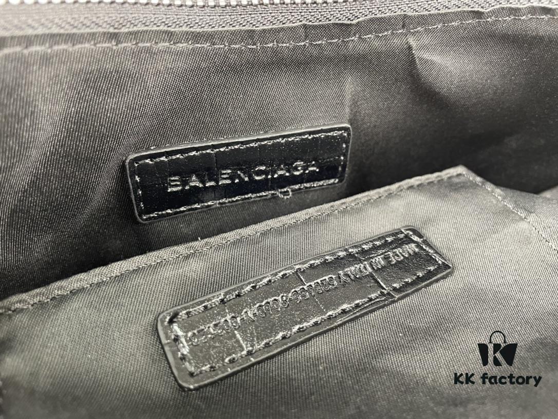 Mini Crocodile Texture - Balenciaga Le Cagole Half-Moon Crossbody Bag