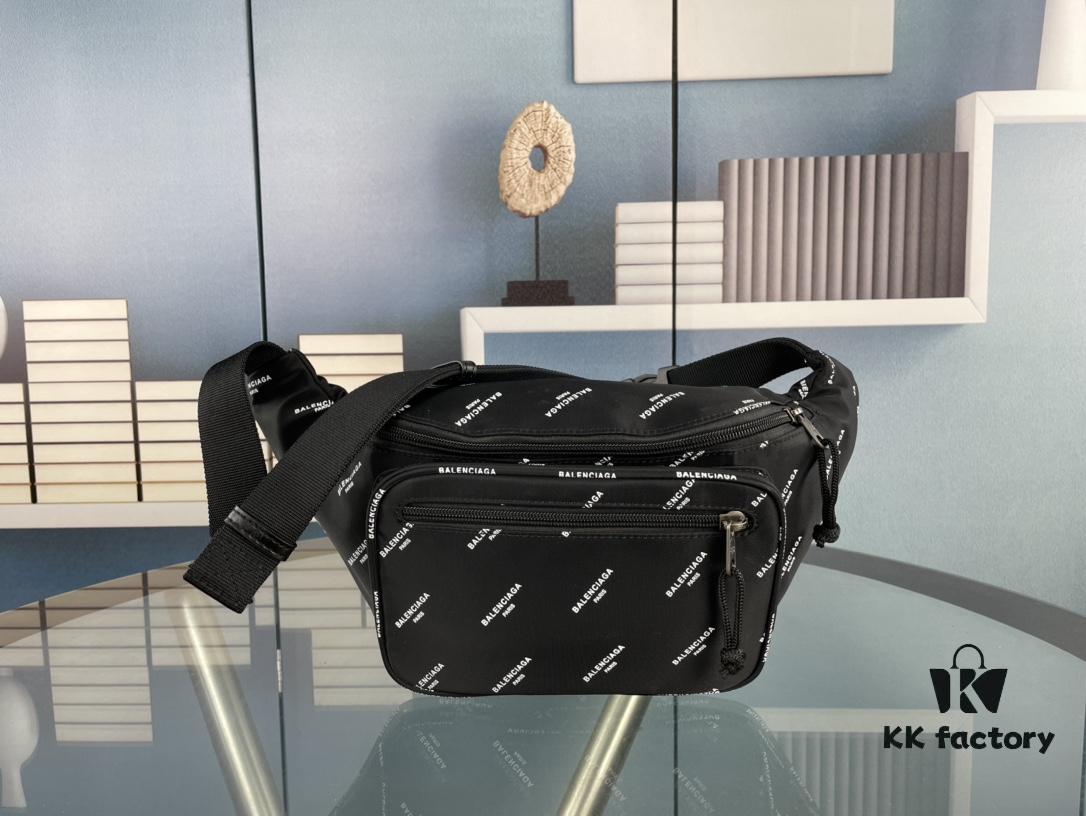 Upgraded Version (with Inner Code) Screen Printed Genuine Counterpart Quality BALENCIAGA Paris Fashion Crossbody Bag / Waist Bag (Unisex) Size: 24*9*18cm