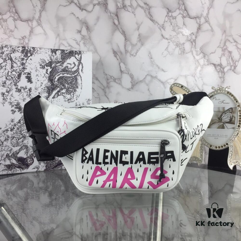 Authentic Quality, Genuine Product Available at Official Counter [Top Original Quality] BALENCIAGA Graffiti Crossbody Waist Bag (Unisex)